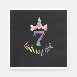 7e eenhoorn verjaardag meisje t-shirt 7 jaar oud d servet