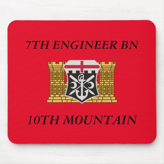 7E ENGINEER BATTALION 10E MOUNTAIN MOUSEPAD MUISMAT (Voorkant)