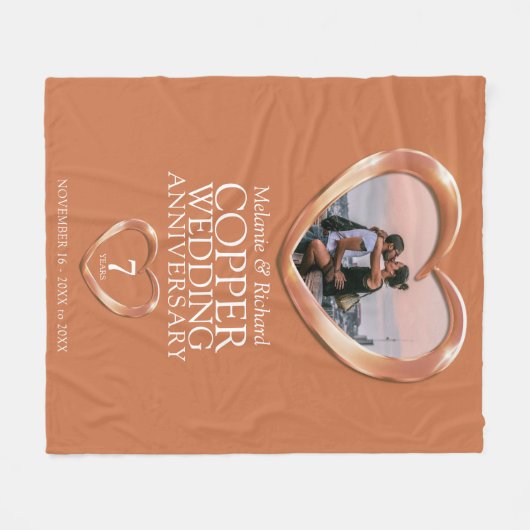 7e foto van koper bruiloft fleece deken (Voorkant (Horizontaal))