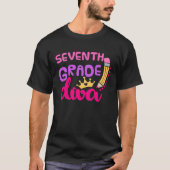 7e graad Diva Eerste dag van schoolmeisjes T-shirt (Voorkant)