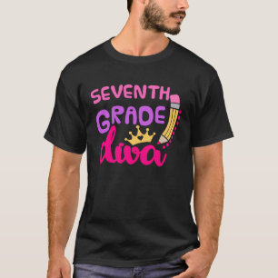 7e graad Diva Eerste dag van schoolmeisjes T-shirt