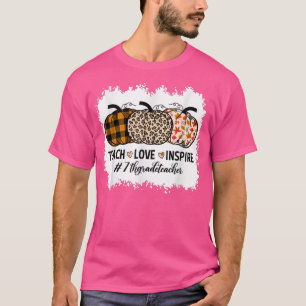 7e graad leraar terug naar school pompoen Herfst T T-shirt