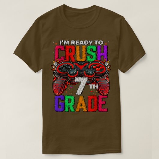 7e graad onvergrendeld spel in 7e graad terug naar t-shirt (Design voorkant)