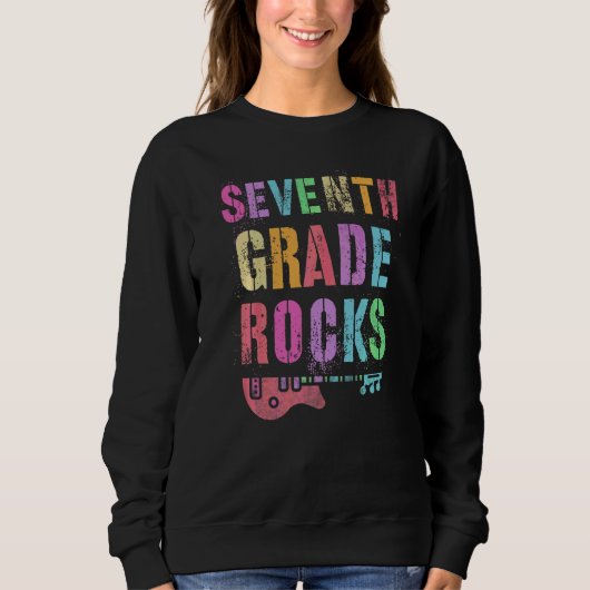 7e graad Rocks Student Teacher Rockstar Team Rock Trui (Voorkant)
