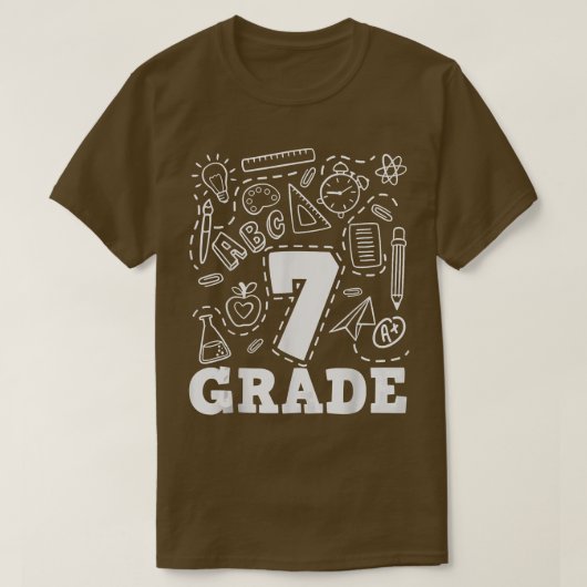 7e graad Typografie Team 7e graad terug naar schoo T-shirt (Design voorkant)