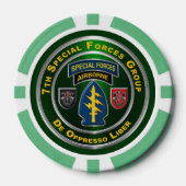 7e groep speciale strijdkrachten poker chips (Voorkant)