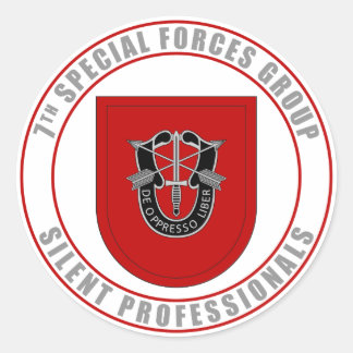 7e groep speciale strijdkrachten ronde sticker