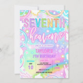 7e Hemel Neon Glow 7e Verjaardagsfeest Kaart (Voorkant)
