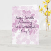 7e huwelijksjubileum Lavendel Bloemen Kaart (Gele Bloem)