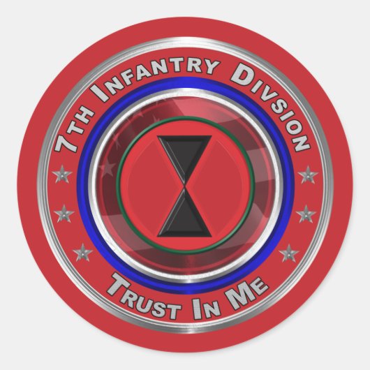 7e infanteriedivisie "Bayonet Division" Ronde Sticker (Voorkant)