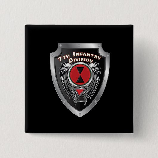 7e infanteriedivisie "Bayonet Division" Vierkante Button 5,1 Cm (Voorkant)