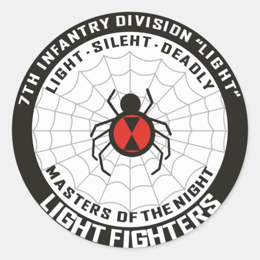 7e Infanteriedivisie (Light) Ronde Sticker (Voorkant)