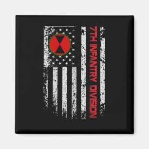 7e Infanteriedivisie  Vlag van de Verenigde Staten Magneet