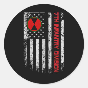 7e Infanteriedivisie  Vlag van de Verenigde Staten Ronde Sticker
