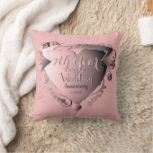 7e Jaar Bruiloft Jubileum Koper Roze Kussen (Deken)