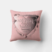 7e Jaar Bruiloft Jubileum Koper Roze Kussen (Achterkant)