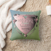 7e jaar bruiloft Jubileum kopergroen Kussen (Deken)