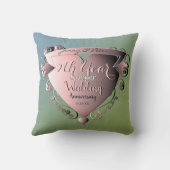 7e jaar bruiloft Jubileum kopergroen Kussen (Achterkant)