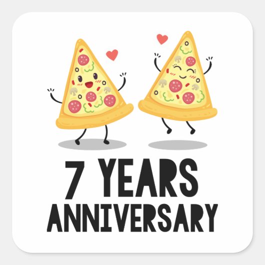 7e jubileum 7 jaar vierkante sticker (Voorkant)