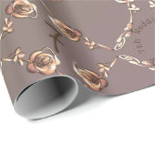 7e Jubileum Copperen Rozen Cadeaupapier (Rol Hoek)