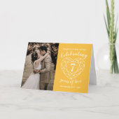 7e Jubileum geel saffierhart Kaart (Voorkant)