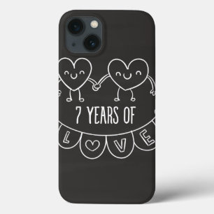 7e Jubileum - Gift Chalk Hearts iPhone 13 Hoesje