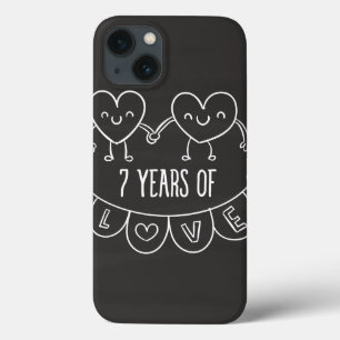 7e Jubileum - Gift Chalk Hearts iPhone 13 Hoesje