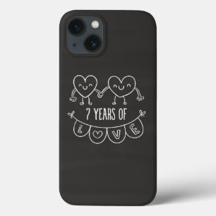 7e Jubileum - Gift Chalk Hearts iPhone 13 Hoesje