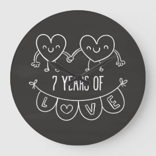 7e Jubileum - Gift Chalk Hearts Grote Klok