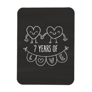 7e Jubileum - Gift Chalk Hearts Magneet