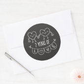7e Jubileum - Gift Chalk Hearts Ronde Sticker (Envelop)