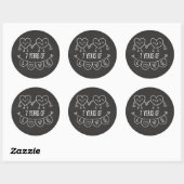 7e Jubileum - Gift Chalk Hearts Ronde Sticker (Vel)