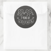 7e Jubileum - Gift Chalk Hearts Ronde Sticker (Tas)