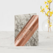 7e Jubileum koper en wol Kaart (Gele Bloem)