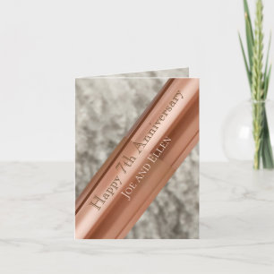 7e Jubileum koper en wol Kaart