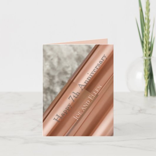 7e Jubileum koper en wol Kaart (Voorkant)