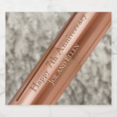 7e Jubileum koper en wol Sparkling Wijnetiket (Enkel label)