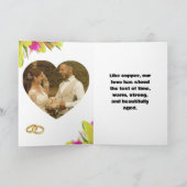 7e Jubileum, Koperthema met foto's en ringen Kaart (Binnen)