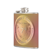7e Jubileum Medallion Flask op koperbruiloft Heupfles (Links)