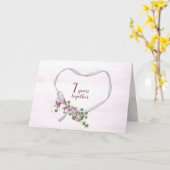 7e Jubileum Ribbon Heart Kaart (Gele Bloem)