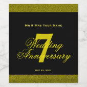 7e Jubileum voor weddenschappen Eigen wijn Etiket (Enkel label)