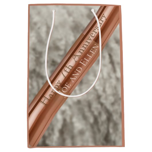 7e Jubileum Wo en koper Medium Cadeauzakje (Voorkant)