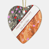 7e Jubileum, wol en koper Keramisch Ornament (Links)