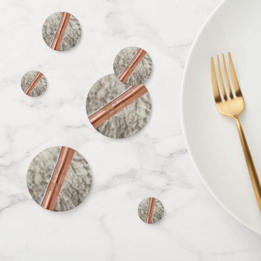 7e Jubileum, wol en koperhart Confetti (Groep)