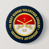 7e Kansas Cavalry Ronde Button 7,6 Cm (Voorkant)
