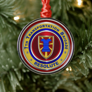 7e Kerstmis met de vervoersbrigade Metalen Ornament