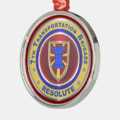 7e Kerstmis met de vervoersbrigade Metalen Ornament (Links)