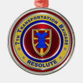 7e Kerstmis met de vervoersbrigade Metalen Ornament (Voorkant)