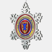 7e Kerstmis met de vervoersbrigade Tin Sneeuwvlok Ornament (Rechts)