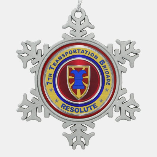 7e Kerstmis met de vervoersbrigade Tin Sneeuwvlok Ornament (Voorkant)